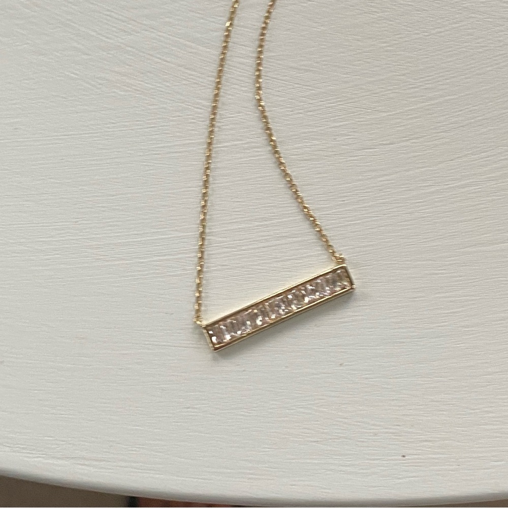 Express Rhinestone Bar Necklace - Picture 3 of 7